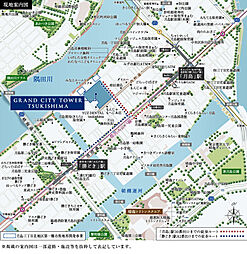 グランドシティタワー月島 現地案内図