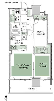 グランドシティタワー月島 間取り N-55B