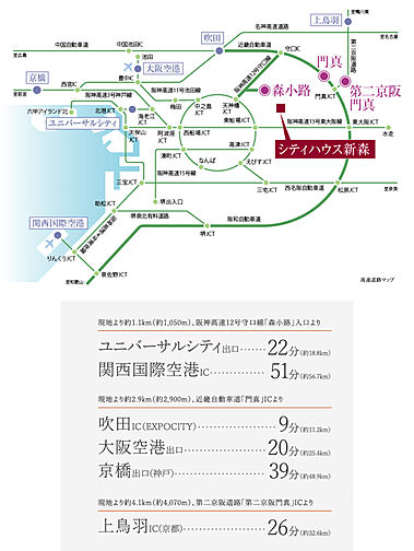 シティハウス新森 アクセス図