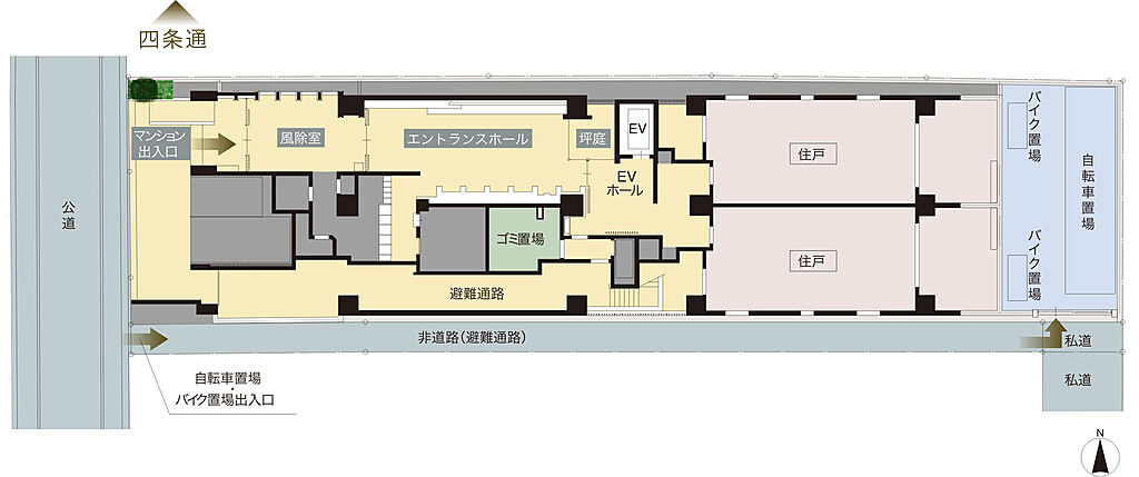 ザ・四条烏丸レジデンス 敷地配置図