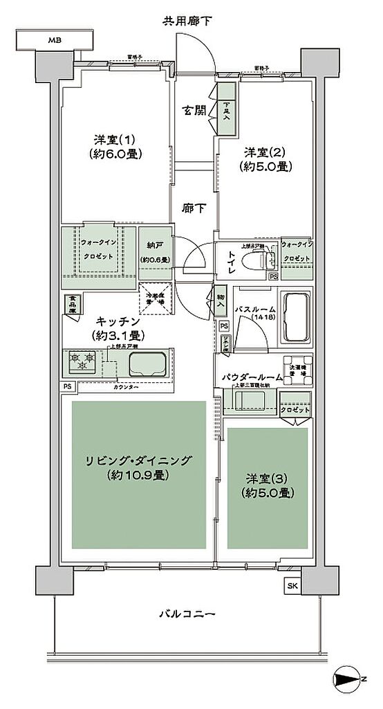 シティテラス中央林間 間取り B7
