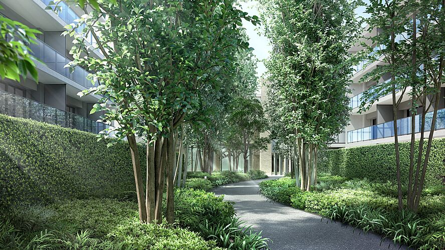 シティテラス桜上水 中庭完成予想図