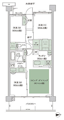 シティテラス桜上水 間取り D-B3’-3