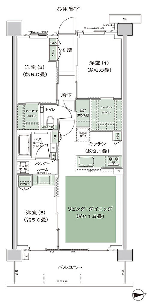 シティテラス桜上水 間取り D-A1’-3