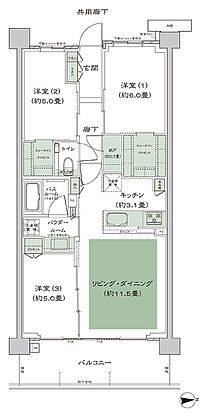 シティテラス桜上水 間取り D-A1’-3