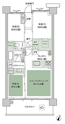 シティテラス登戸 間取り E2
