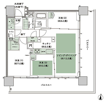 シティタワー古川橋 間取り J-3