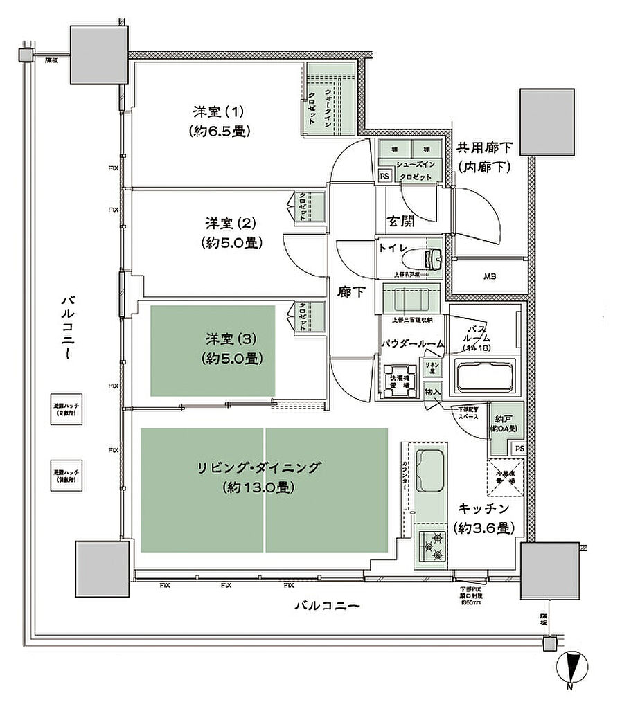 シティタワー古川橋 間取り N-3