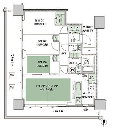 シティタワー古川橋 間取り N-3
