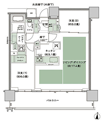 シティタワー古川橋 間取り I-2