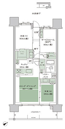 シティタワー名古屋東別院 間取り Ba2