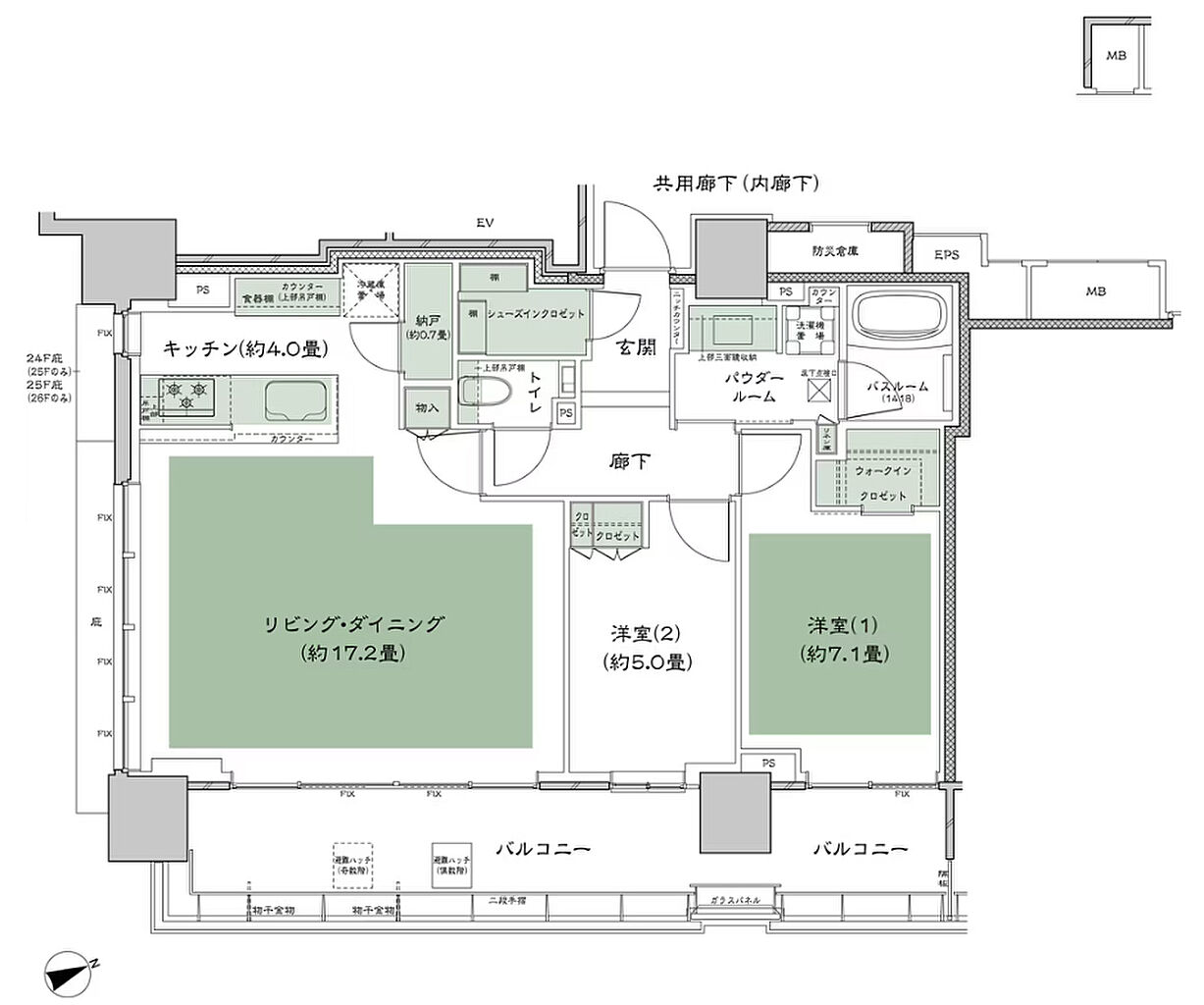 シティタワー東京田町 間取り M-2