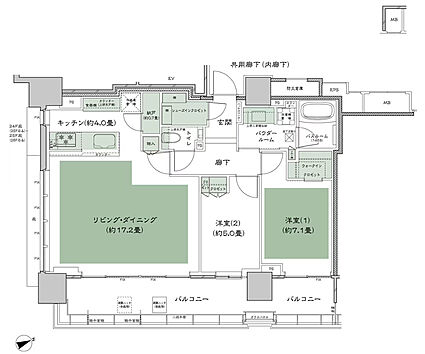 シティタワー東京田町 間取り M-2