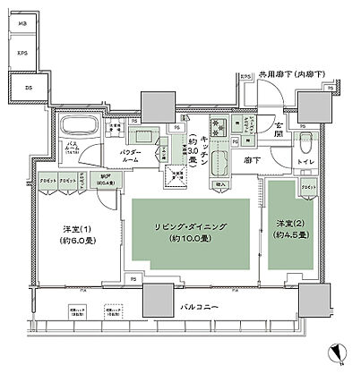 シティタワー東京田町 間取り D-2 