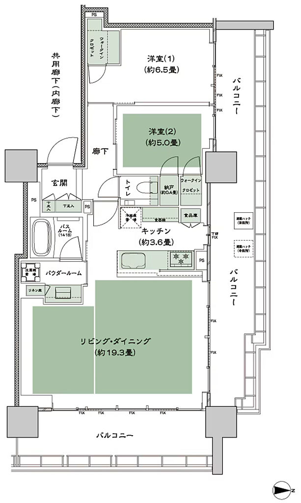 CITY TOWER THE RAINBOW 間取り M-2