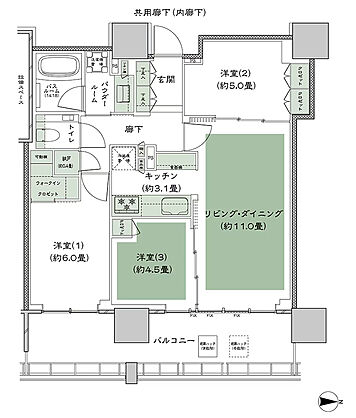 CITY TOWER THE RAINBOW 間取り K-3