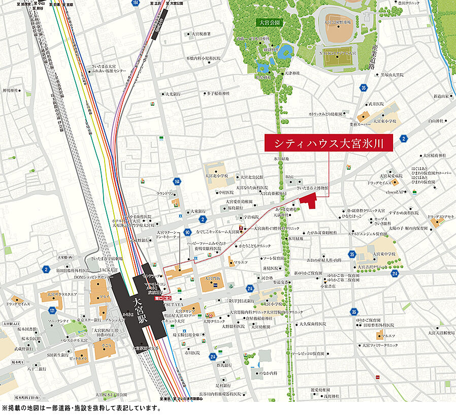 シティハウス大宮氷川：案内図