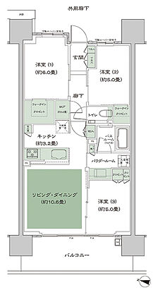 シティハウス大宮氷川 間取り B'b
