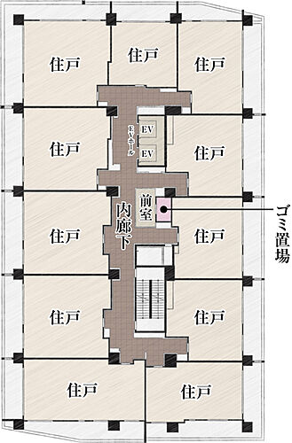 シティハウス調布小島町 フロア概念図（4、5、7、8階）