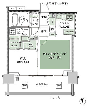 シティハウス調布小島町 間取り I-1