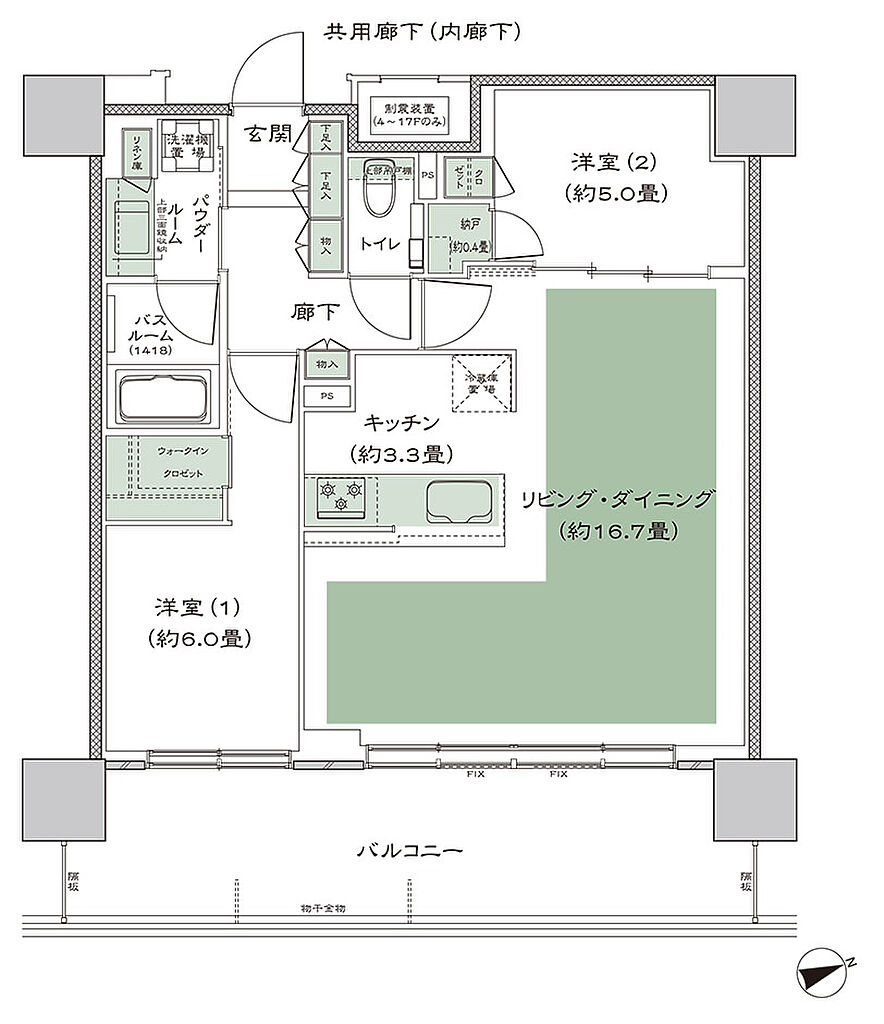 シティタワーズ上板橋イースト 間取り I'-2