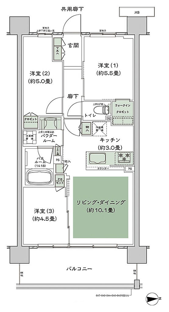 シティテラス志木 間取り E-N'