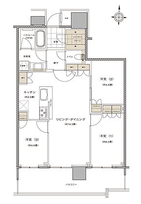 ライオンズタワー新大工町 間取り G