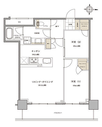 ライオンズタワー新大工町 間取り I