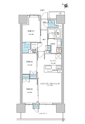 ライオンズ茨木総持寺ステーショングラン 間取り E