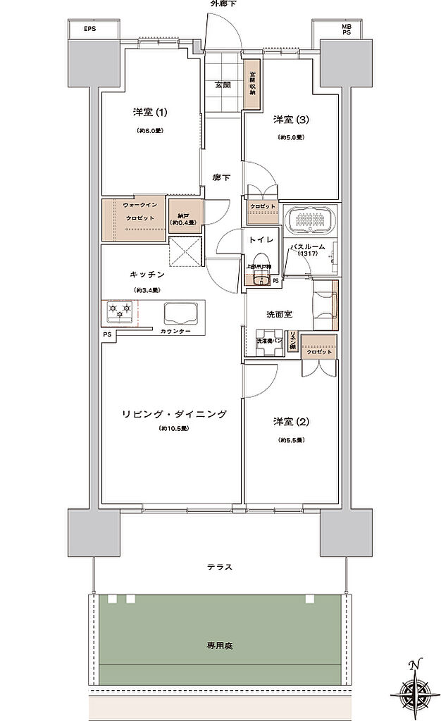 ライオンズ一宮グランフォート 間取り Dg