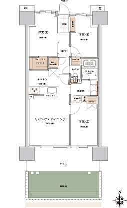 ライオンズ一宮グランフォート 間取り Dg