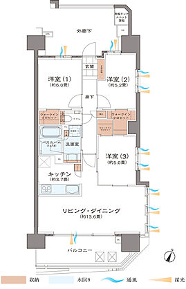 ライオンズ東翠町 間取り E