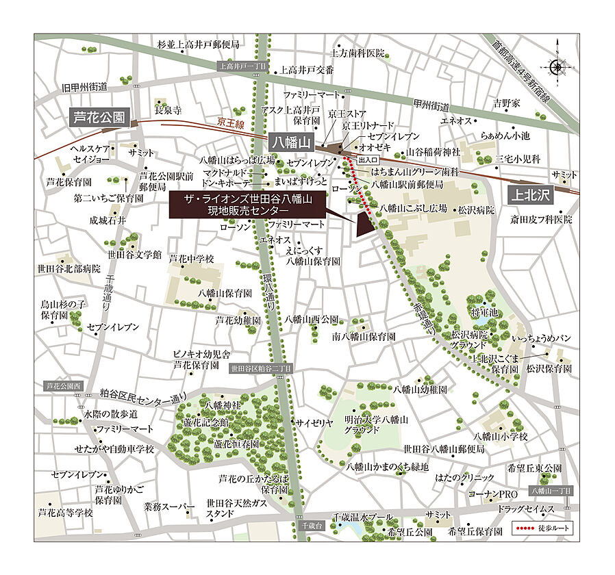ザ・ライオンズ世田谷八幡山：モデルルーム地図