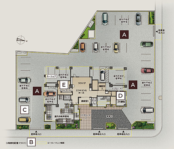 ザ・ライオンズ札幌北九条 1階敷地位置イラスト