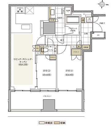 ザ・ライオンズ本郷 間取り F2