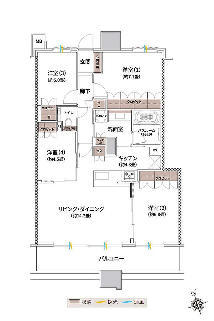 ザ・ライオンズ枚方光善寺タワー 間取り M