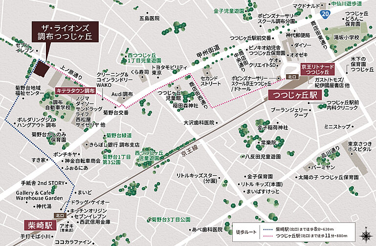 ザ・ライオンズ調布つつじヶ丘 現地案内図