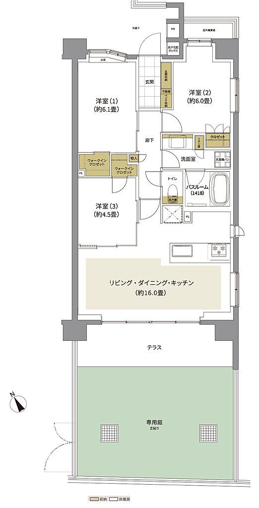 ザ・ライオンズ調布つつじヶ丘 間取り H1