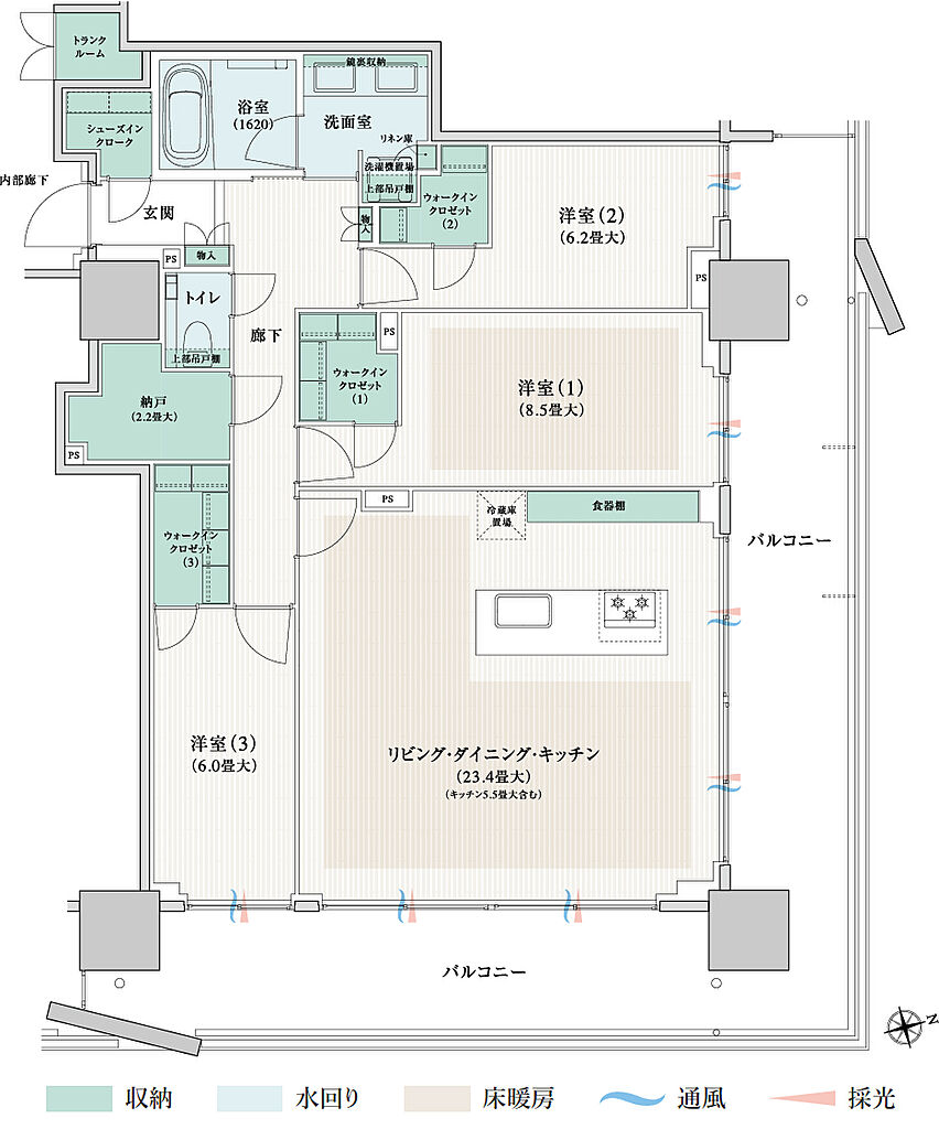 ブランズタワー橋本 間取り 105At
