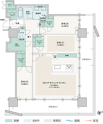 ブランズタワー橋本 間取り 105At