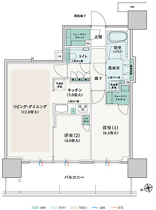 ブランズタワー橋本 間取り 55B