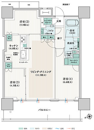 ブランズタワー橋本 間取り 65B