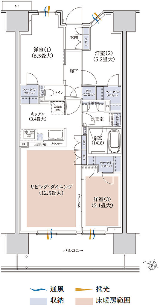 ブランズシティ千葉ニュータウン中央 間取り WB