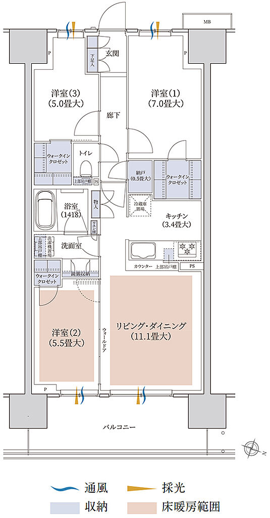 ブランズシティ千葉ニュータウン中央 間取り Ebr