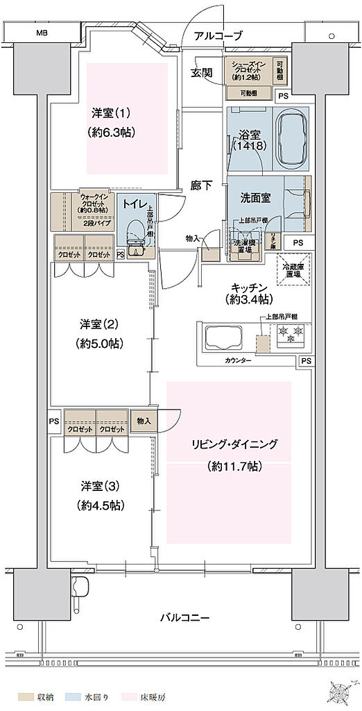 ウエリス島本 間取り MB