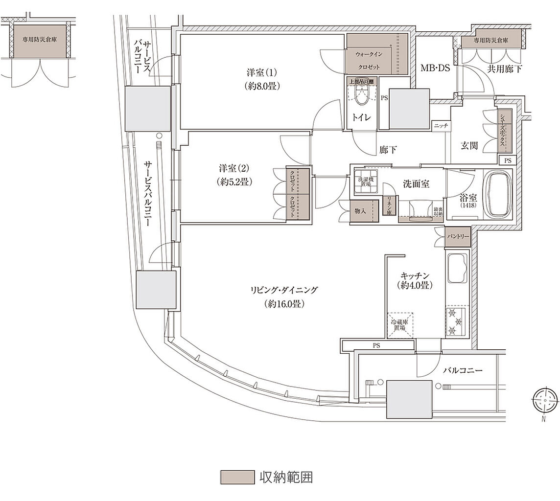 ブランズタワー大阪梅田 間取り Q'