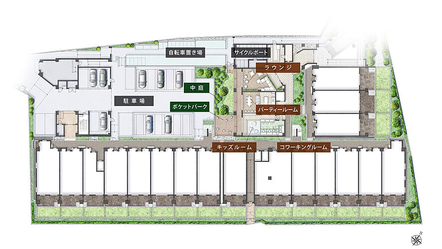 ブランズ中央林間 敷地配置イラスト<br />
