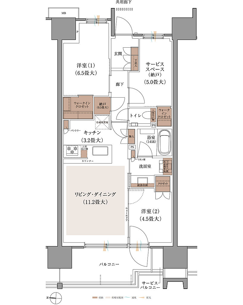 ブランズシティ品川ルネ キャナル 間取り A4