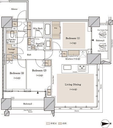 ブランズタワー大崎 間取り S-80M
