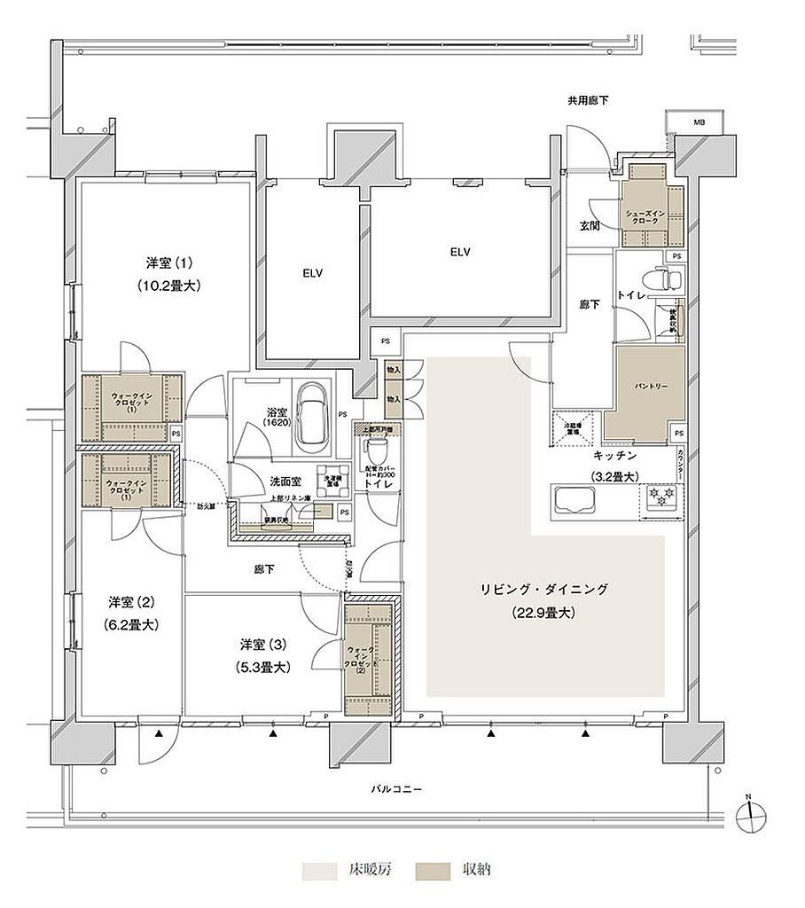 ブランズシティ船橋ビアレ 間取り 1-P
